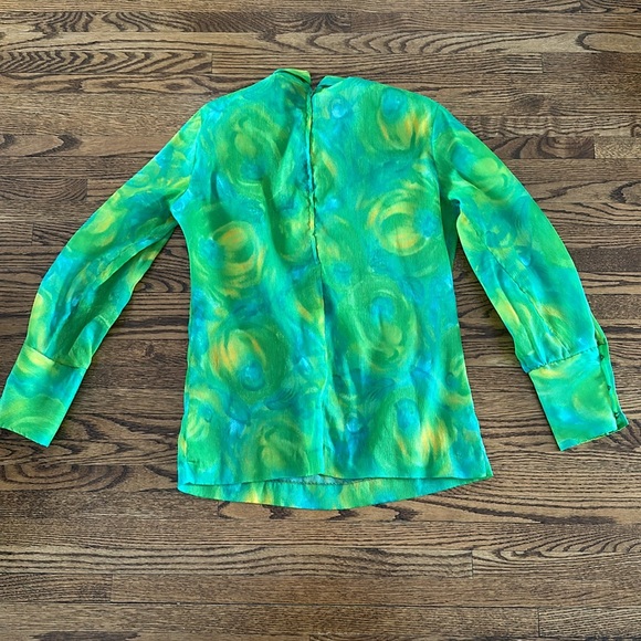 Vintage Elite green psychedelic print blouse - Picture 9 of 9